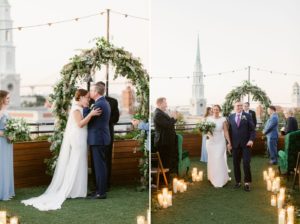 Rooftop wedding ceremony at Perry Lane Hotel