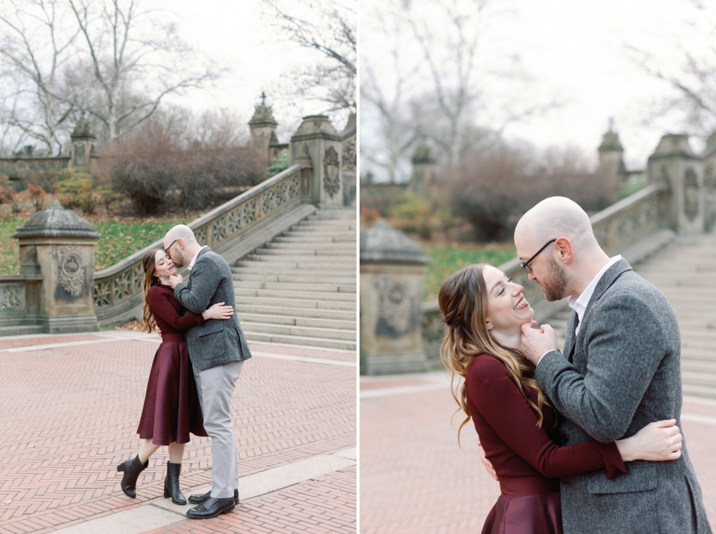 couples photography at Bethesda Terrace 