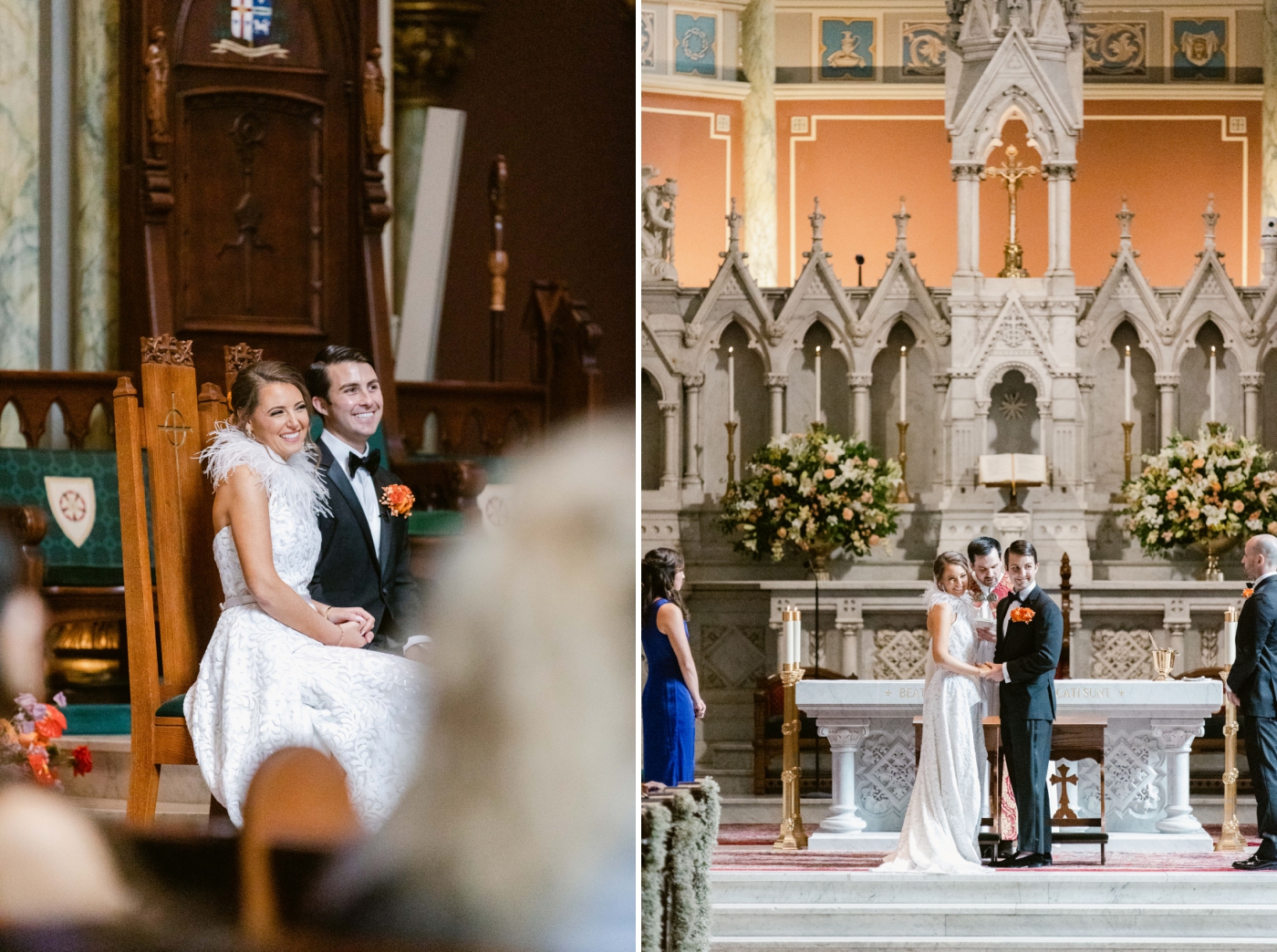 wedding ceremony at Cathedral Basilica of St. John the Baptist