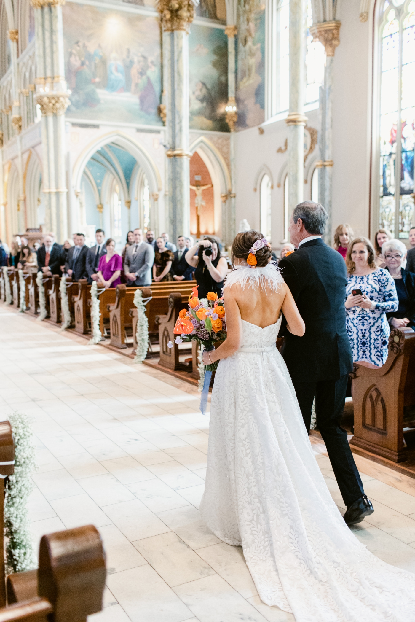 wedding ceremony at Cathedral Basilica of St. John the Baptist