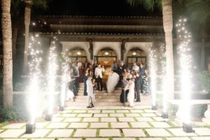 sparkler wedding exit at Sea Island Resort